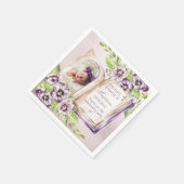 Serviette En Papier Violets Violets Violets Archés Photo Baptême uniqu (Coin)