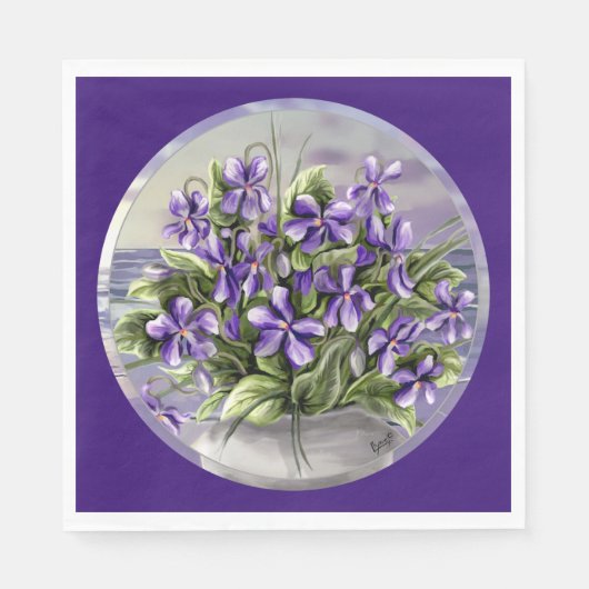 Serviette En Papier violettes dans un bocal de lune (Devant)