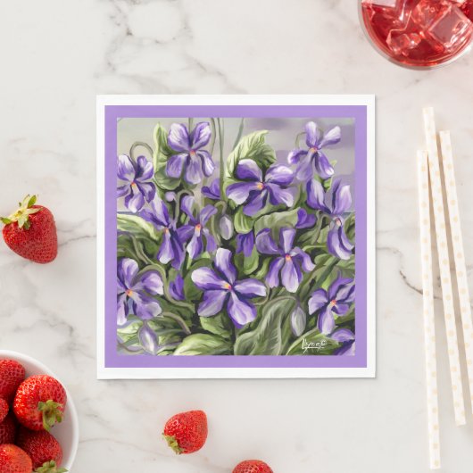 Serviette En Papier violettes dans un bocal de lune (En situation)