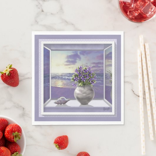 Serviette En Papier violettes dans un bocal de lune (En situation)