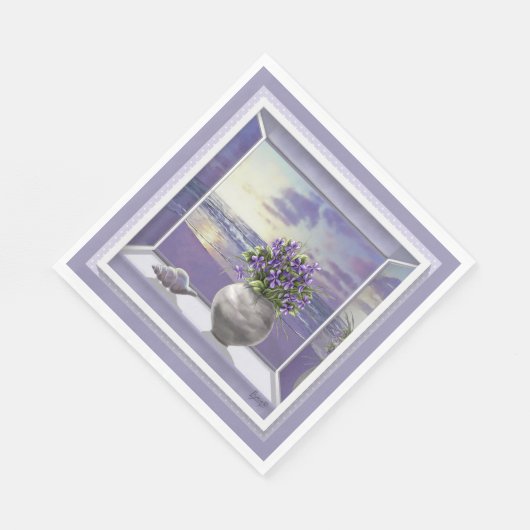 Serviette En Papier violettes dans un bocal de lune (Coin)