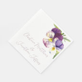 Serviette En Papier Violettes d'aquarelle romantique (Coin)