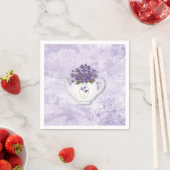 Serviette En Papier Violettes En Papier Teapot Napkin (En situation)