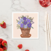 Serviette En Papier Violettes violettes dans un pot – Fleurs pour la f (En situation)