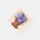 Serviette En Papier Violettes violettes dans un pot – Fleurs pour la f (Coin)