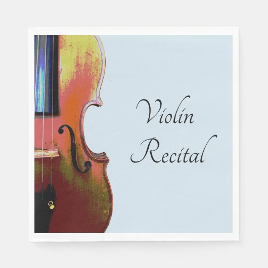 Serviette En Papier Violon musical Considérant Bleu élégant (Devant)