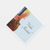 Serviette En Papier Violon musical Considérant Bleu élégant (Coin)