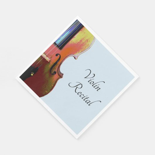 Serviette En Papier Violon musical Considérant Bleu élégant (Coin)