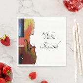 Serviette En Papier Violon musical Considérant Élégant Musique classiq (En situation)