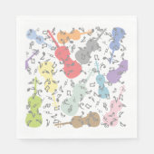 Serviette En Papier Violons Et Notes Musicales (Devant)