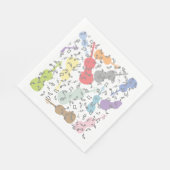 Serviette En Papier Violons Et Notes Musicales (Coin)