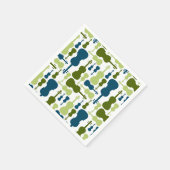 Serviette En Papier Violons - Motif bleu et vert (Coin)