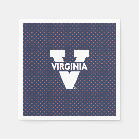 Serviette En Papier Virginia Cavaliers Points de Polka (Devant)