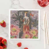 Serviette En Papier Virgo Woman Portrait Antique Coloré Riche (En situation)