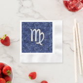 Serviette En Papier Virgo Zodiac Connexion Camouflage numérique bleu (En situation)