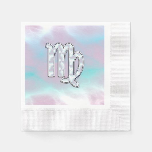 Serviette En Papier Virgo Zodiac Connexion Pastels Style Nacre Imprime (Devant)