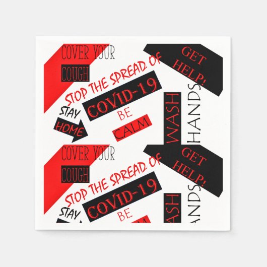 SERVIETTE EN PAPIER VIRUS CORONA (Devant)