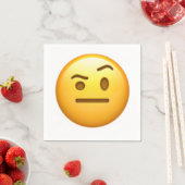 Serviette En Papier Visage avec un sourcil levé - Emoji (En situation)