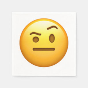 Serviette En Papier Visage avec un sourcil levé - Emoji
