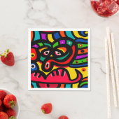 Serviette En Papier Visage d'art Abstrait moderne (En situation)