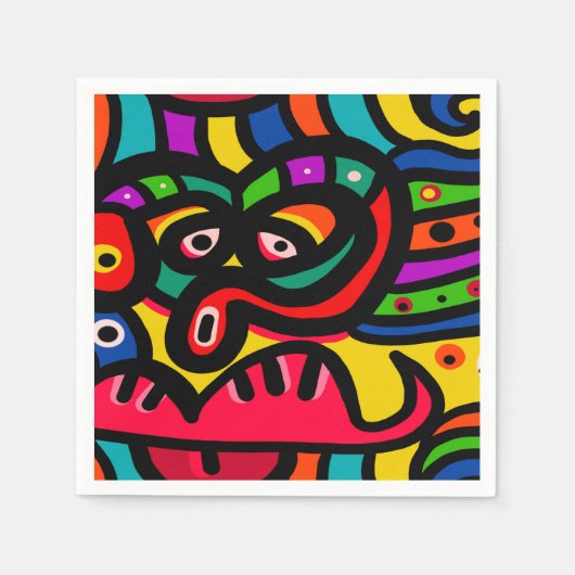 Serviette En Papier Visage d'art Abstrait moderne (Devant)