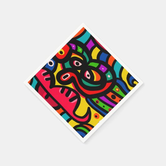Serviette En Papier Visage d'art Abstrait moderne (Coin)