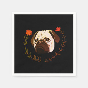 Serviette En Papier Visage de carlin, Chien Art