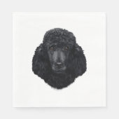 Serviette En Papier Visage de chien de caniche noir (Devant)