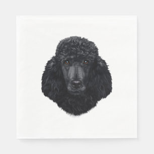 Serviette En Papier Visage de chien de caniche noir