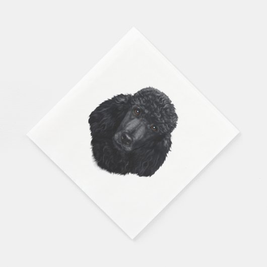Serviette En Papier Visage de chien de caniche noir (Coin)
