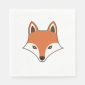 Serviette En Papier Visage de dessin de style scandinave Fox (Devant)