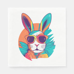 Serviette En Papier Visage De Lapin Avec Lunettes De Soleil Pour Garço