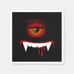 Serviette En Papier Visage de monstre de sang mignon