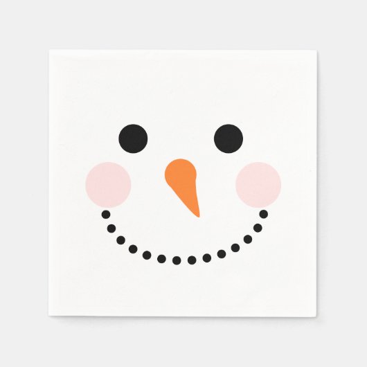 Serviette En Papier Visage de neige en hiver simple (Devant)
