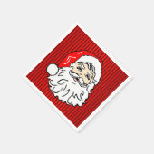 Serviette En Papier Visage de Père Noël Rétro Rouge (Coin)