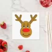 Serviette En Papier Visage de rennes de Noël (En situation)