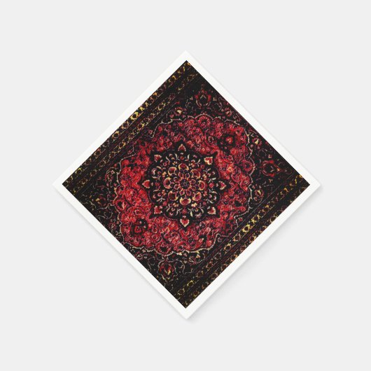 Serviette En Papier Visage de tapis persan en champ teinté rose (Coin)