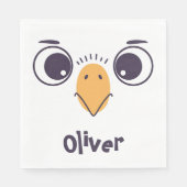 Serviette En Papier Visage drôle d'oiseau avec grands yeux (Devant)