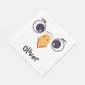 Serviette En Papier Visage drôle d'oiseau avec grands yeux (Coin)