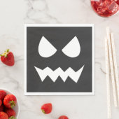 Serviette En Papier Visage fantôme d'Halloween noir et blanc (En situation)