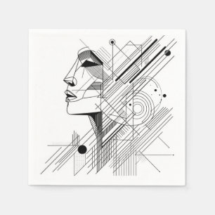 Serviette En Papier Visage Géométrique Minimal