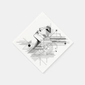 Serviette En Papier Visage Géométrique Minimal (Coin)