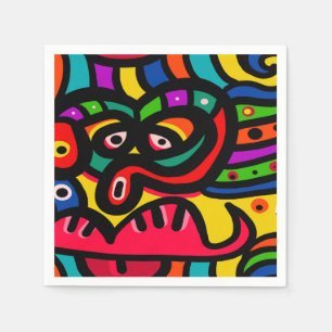 Serviette En Papier Visage moderne d'art abstrait