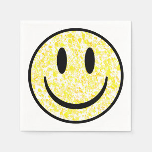 Serviette En Papier Visage souriant éclaboussé
