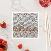Serviette En Papier Visages de chat Motif Hexagone (En situation)