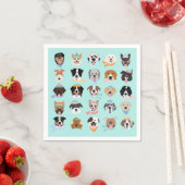 Serviette En Papier Visages de chiens d'hiver (En situation)