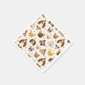 Serviette En Papier Visages de chiens en hiver Casquette Motif de vaca (Coin)