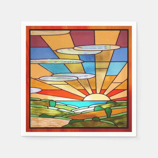 Serviette En Papier Vitrail Art Déco 1 (Devant)