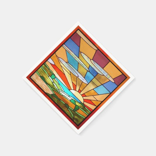 Serviette En Papier Vitrail Art Déco 1 (Coin)