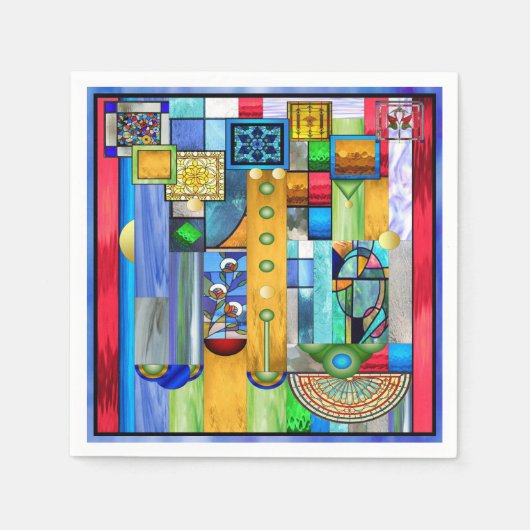 Serviette En Papier Vitrail Art Déco 1 (Devant)